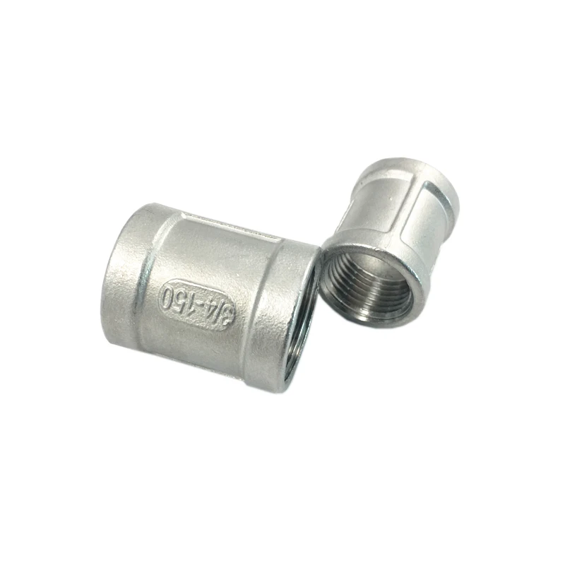 polished 1/2 inch 3/4 inch BSPT/NPT threaded stainless steel pipe connector socket ss coupling