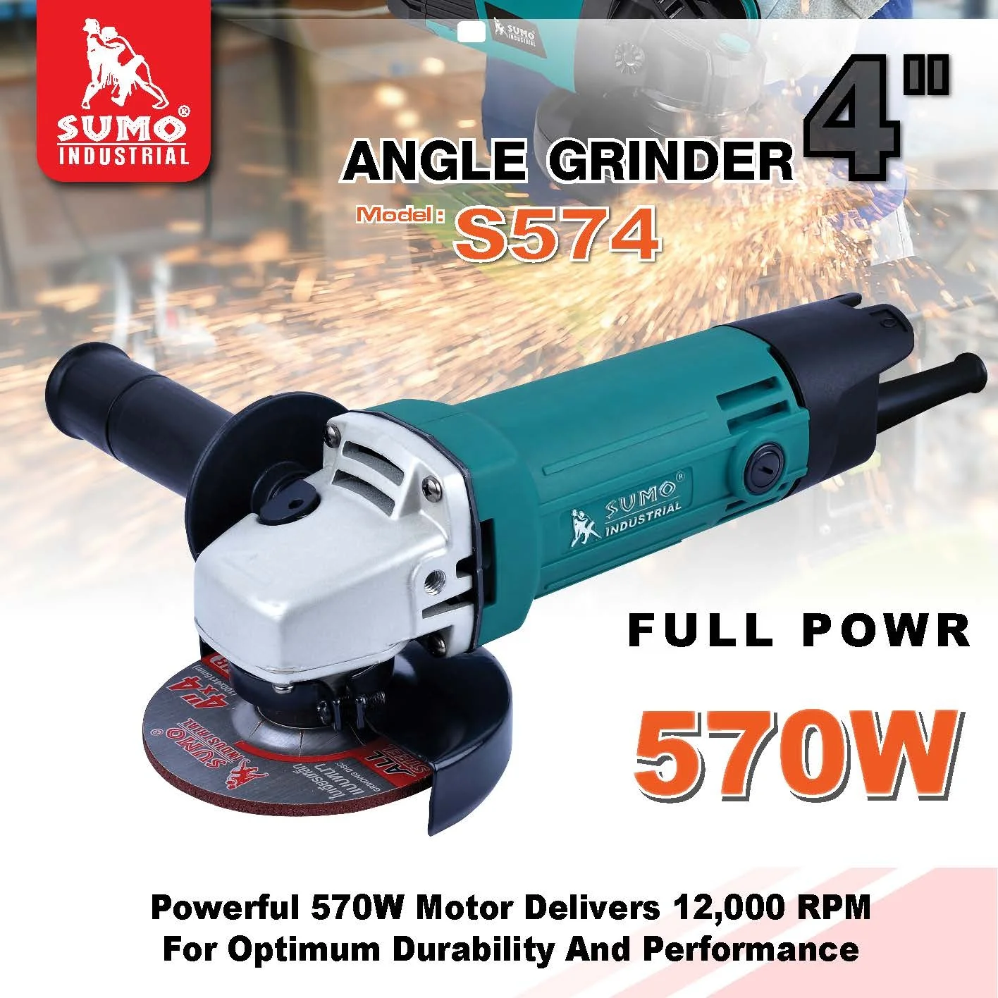 SUMO Hot Sale Professional Electric Power Tools Angle Grinder 12000RPM Angle Grinder China Angle Grinder Support OEM/ODM