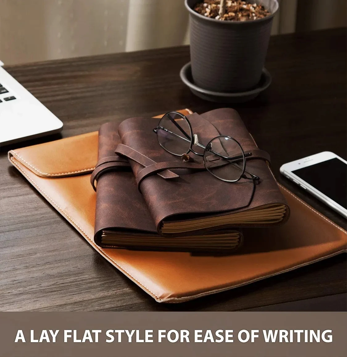 Leather Travel Writing Journal Leather Personalized Notebook for Home Office Traveling Gift