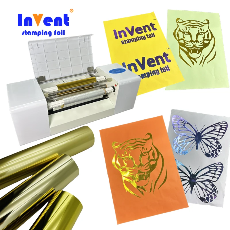 INVENT FOIL Hot Stamping Gold Foil rolls Printer No mold required Custom Customized For AMD360 Digital  Ribbon Printing