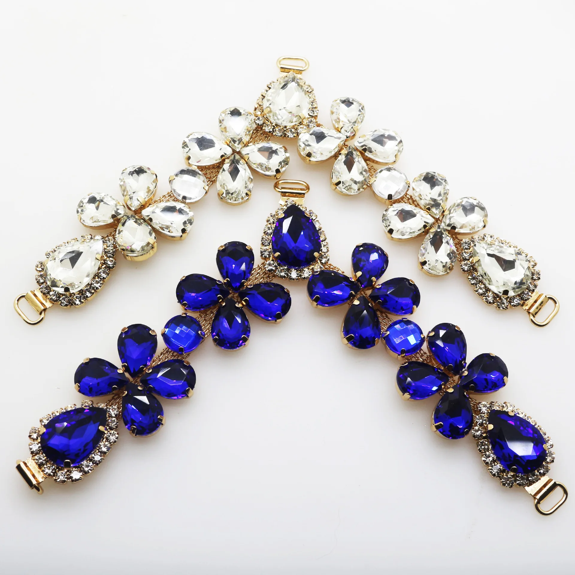 Wholesale Sparkling Silver Plated Crystal Rhinestone Connector Swimwear Chain For Bikini Jewelry Connectors