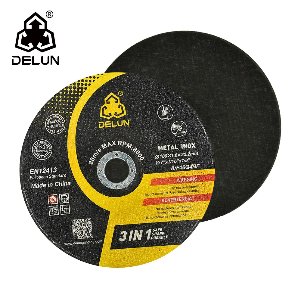 DELUN 180 mm  Abrasive Disc Cut Off Wheel 7 Inch Stainless Steel Disco De Corte Inox