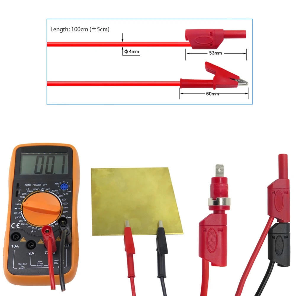 Alligator Clip Wires 20A Alligator Test Leads Multimeter Test Clips Probe Lead Banana Plug Cable