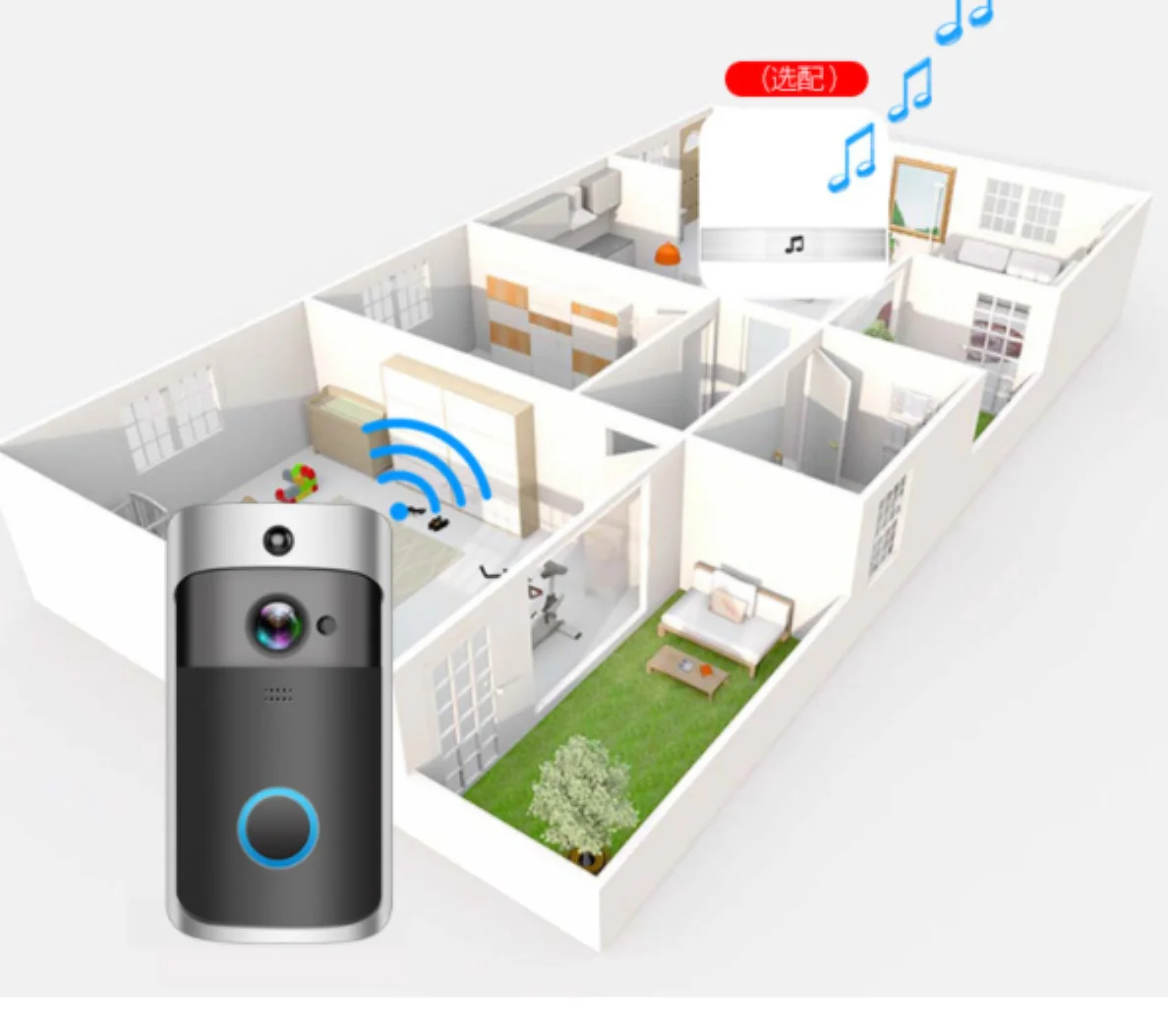Частная Марка Заводская распродажа HD 720P кольцо с поддержкой Wi-Fi видео дверной звонок беспроводной умный Звонок