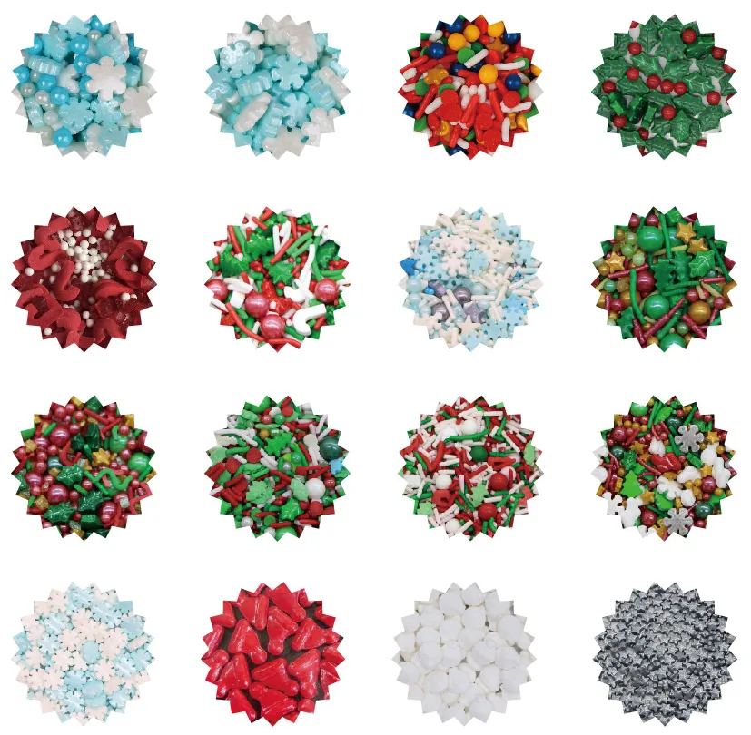 Christmas sprinkles candy wholesale various styles Edible sprinkles for cake decoration