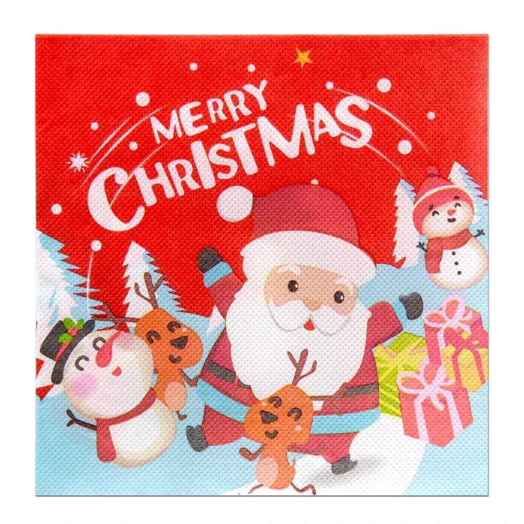 Fancy Christmas Holiday Paper Napkins Personalized Custom Floral Wedding Cocktail Serviettes Holding Printed With Logo Tissues