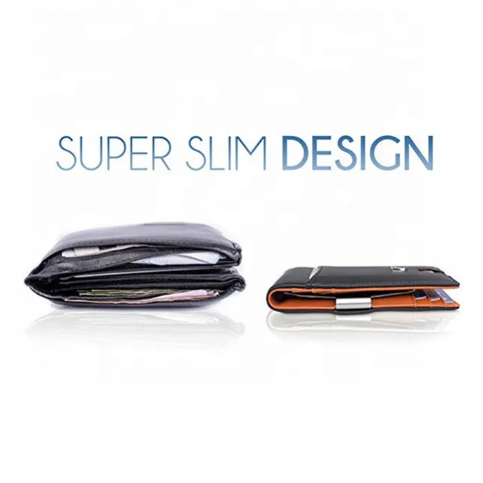 Men Wallet Slim Front Pocket RFID Blocking Leather Money Clip Wallet