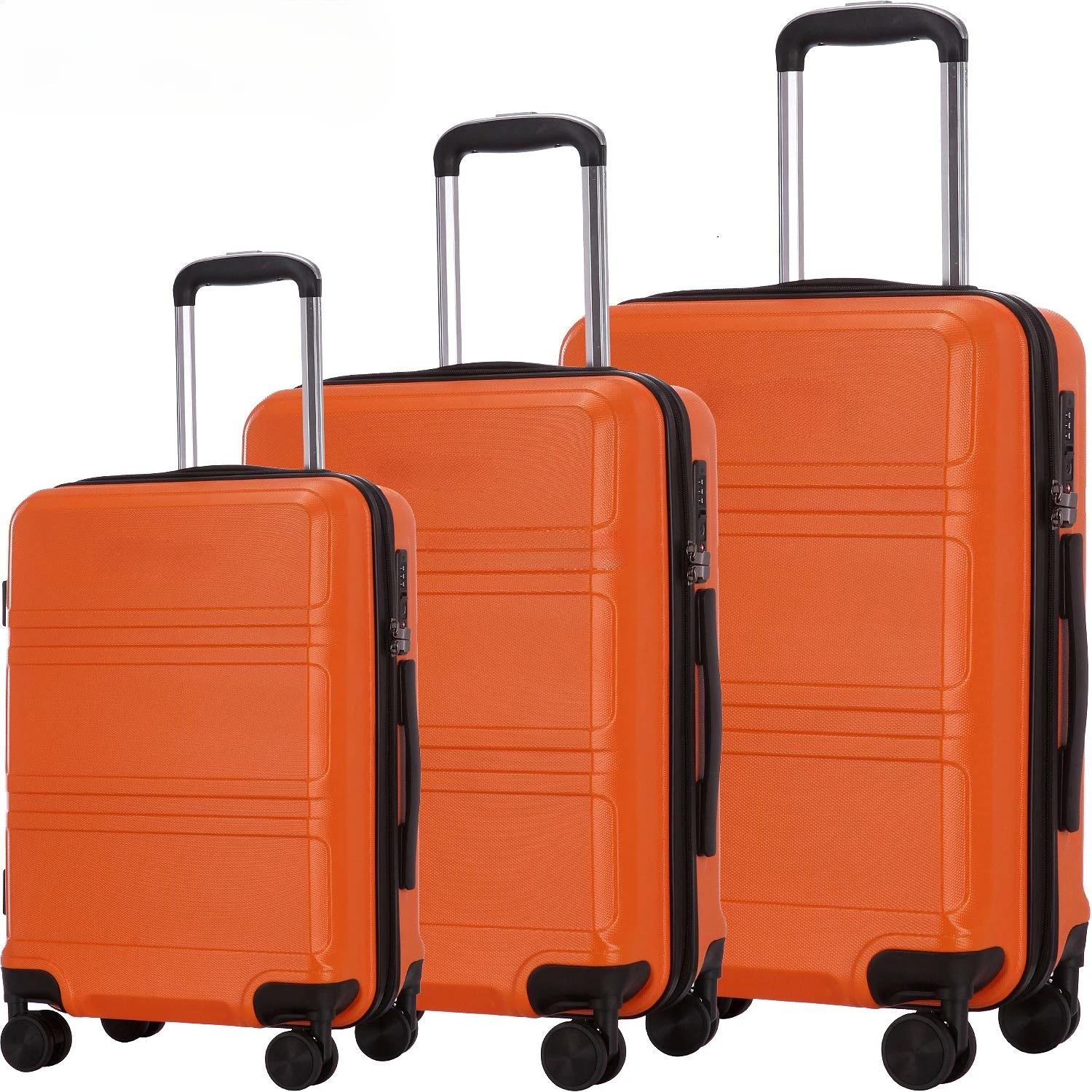 Top Sale travel 3 pieces ABS trolley suitcase set/luggage with wheels abs trolley bags