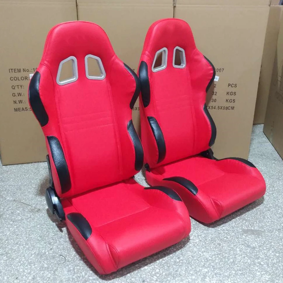 Hot Sales Recaro Racing Car Seat Comfortable Woven Fabric with Double Adjustor and Reclinable Bucket Seats PVC Material
