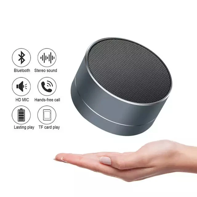 Outdoor portable colorful led mini metal speakers stereo waterproof Wireless tooth Speaker support Mic TF card FM radio AUX