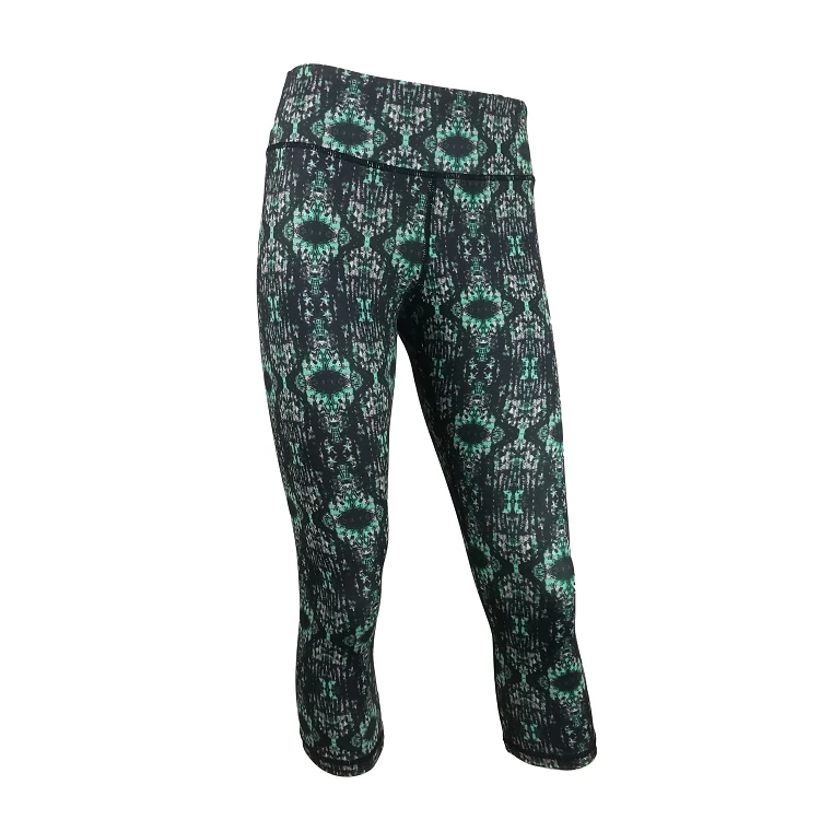 
Printed Polyester Spandex Womens Leggings Sportswear Apparel Stock 