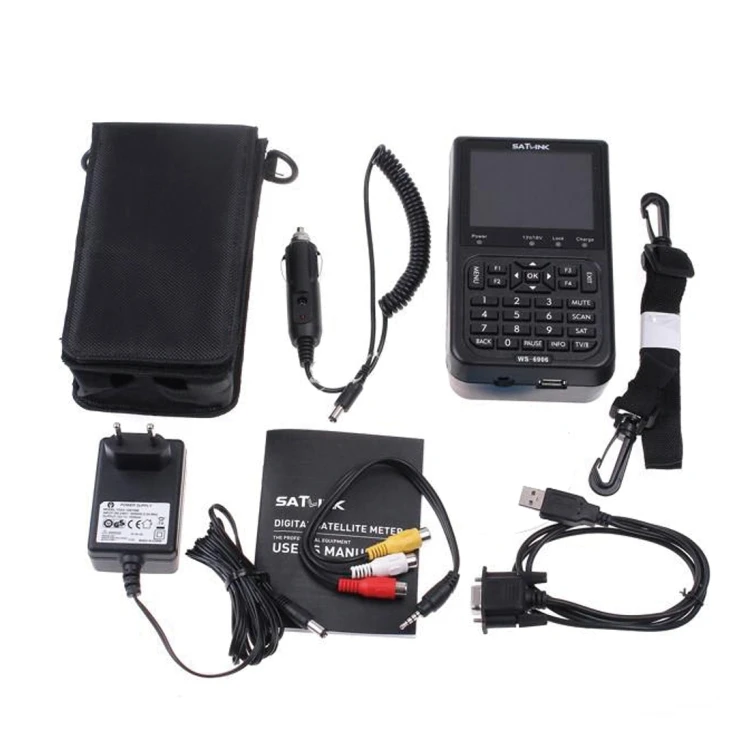 3 5 дюймовый ЖК-экран Портативный satlink ws-6906 Цифровой спутниковый finder метр Часы Бесплатная
