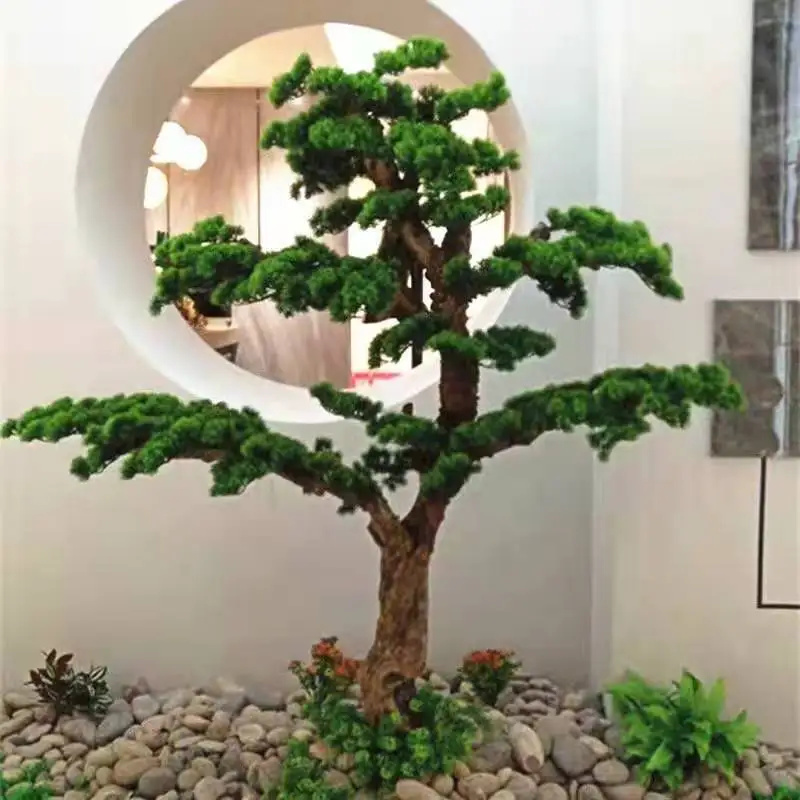 Source Factory Direct Cedar Tree Customization Oem&Odm Podocarpus Large Outdoor Indoor Artificial Bonsai Pine Tree