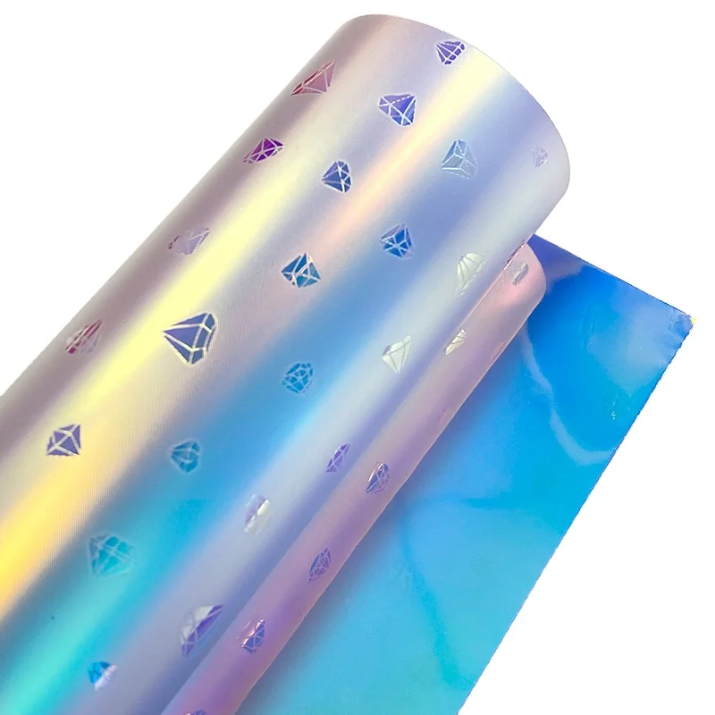Прозрачная пленка из ТПУ Dichroic для изготовления дождевика/обуви/сумочки дизайн с бриллиантами синий
