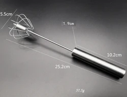 Kitchen Household Tools Stainless Steel Semi-automatic Manual Press 12-inch Rotary Egg Beater