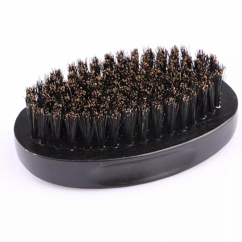 Top selling wholesale Custom Logo Beard Styling Brush 100% Boar Bristle Beard Brushes Beech Wooden Moustache Care Brush For Men
