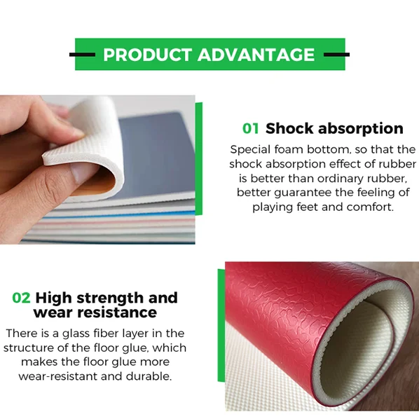Professional Manufacturer Printed New Upgraded Badminton Court Pvc Sports Flooring Shock Absorption Sport Gym Rubber Mat Floor