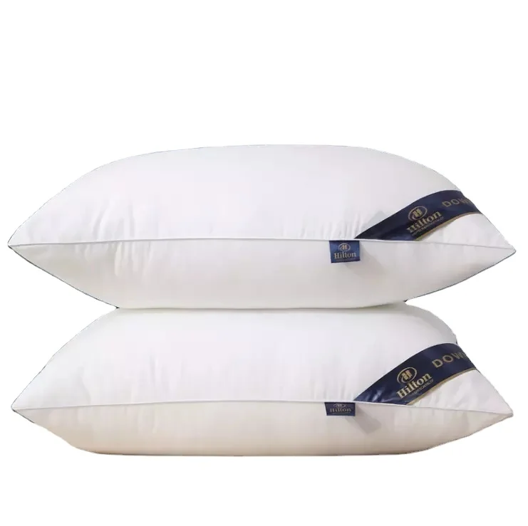 Wholesale 5 Star Luxury Hilton Hotel Collection Sleeping  Goose feather White Pillow inserts hilton pillow 1000g