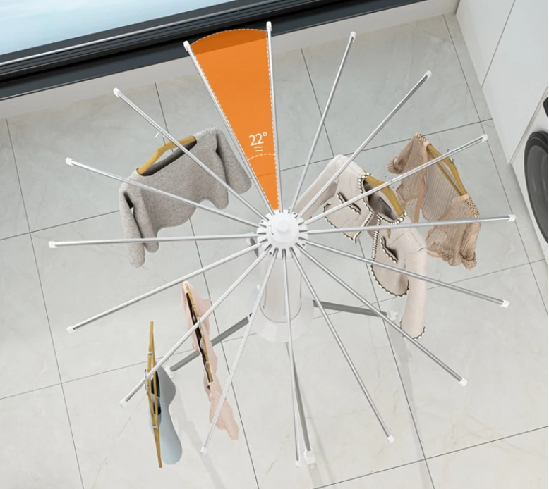 Octopus Cylinder Clothes Drying Rack,Foldable Laundry Stand, Rotatable Holder for Clothing,Space Saving Hanger