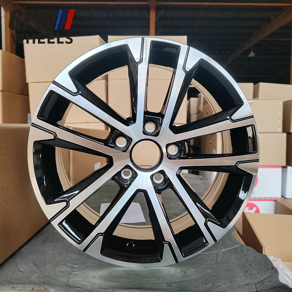 GPW 15*6.0 /16*7.0 Inch 5*100/112 Pcd Black Machine Face Alloy Wheels Passenger Car Wheels 16Inch Car Wheels Aluminum Rims