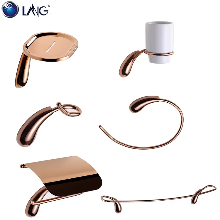 
6pcs rose gold bathroom hardware set 