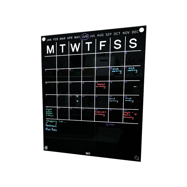 VONVIK High Quality Supplier Printing Acrylic Dry Erase Wall Calendar