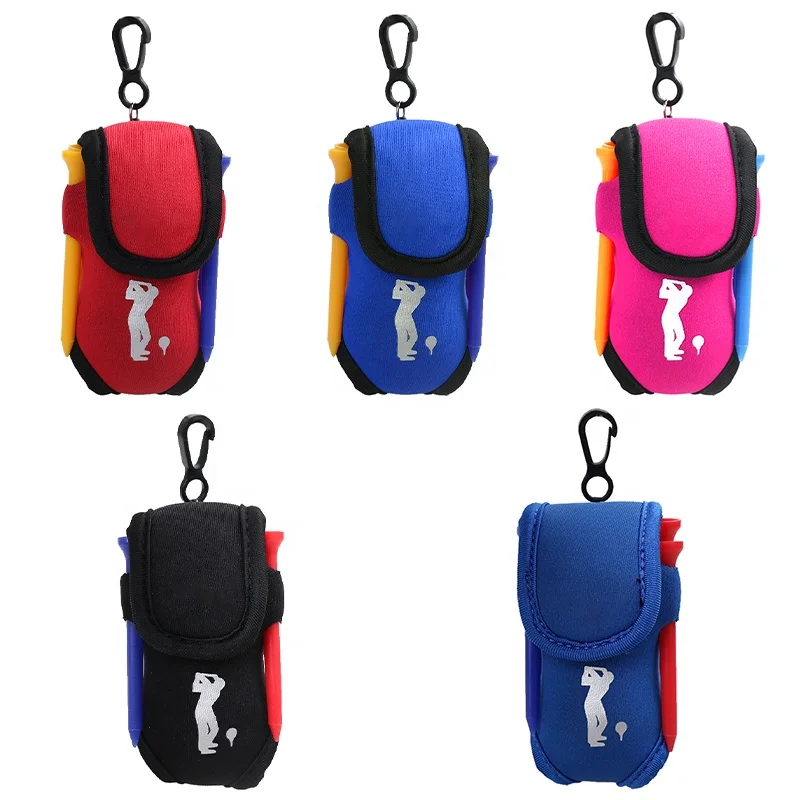 HOW TRUE Multicolor Portable Lightweight Storage Tee Ball Golf Bag Custom Logo Waterproof Neoprene Mini Golf Ball Bag For Unisex