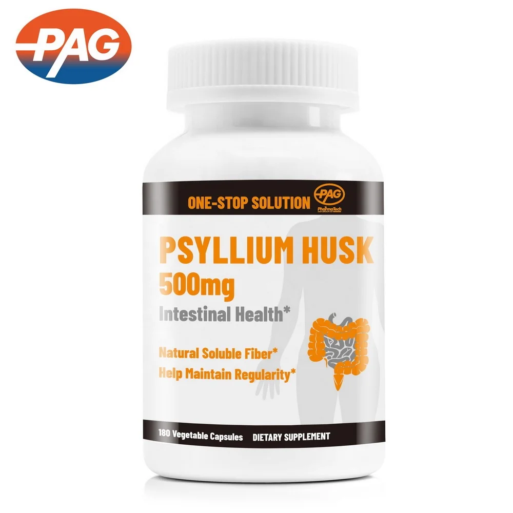 Custom Formula High-Quality Herbal Fiber for Digestio Psyllium Husk Bulk Fiber Supplement Psyllium Husk Capsules