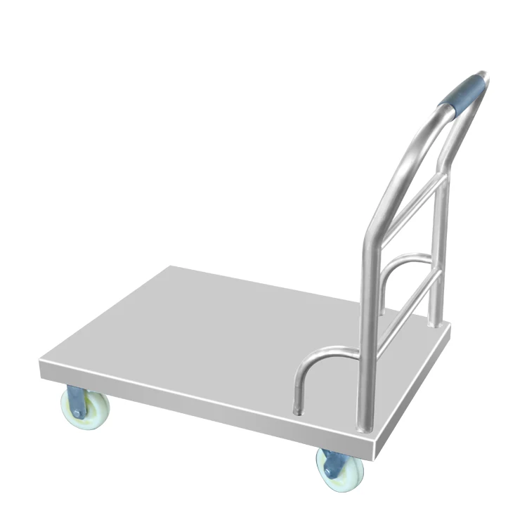 Stainless steel flatbed trolleys hotel restaurant warehouse transport trolleys
