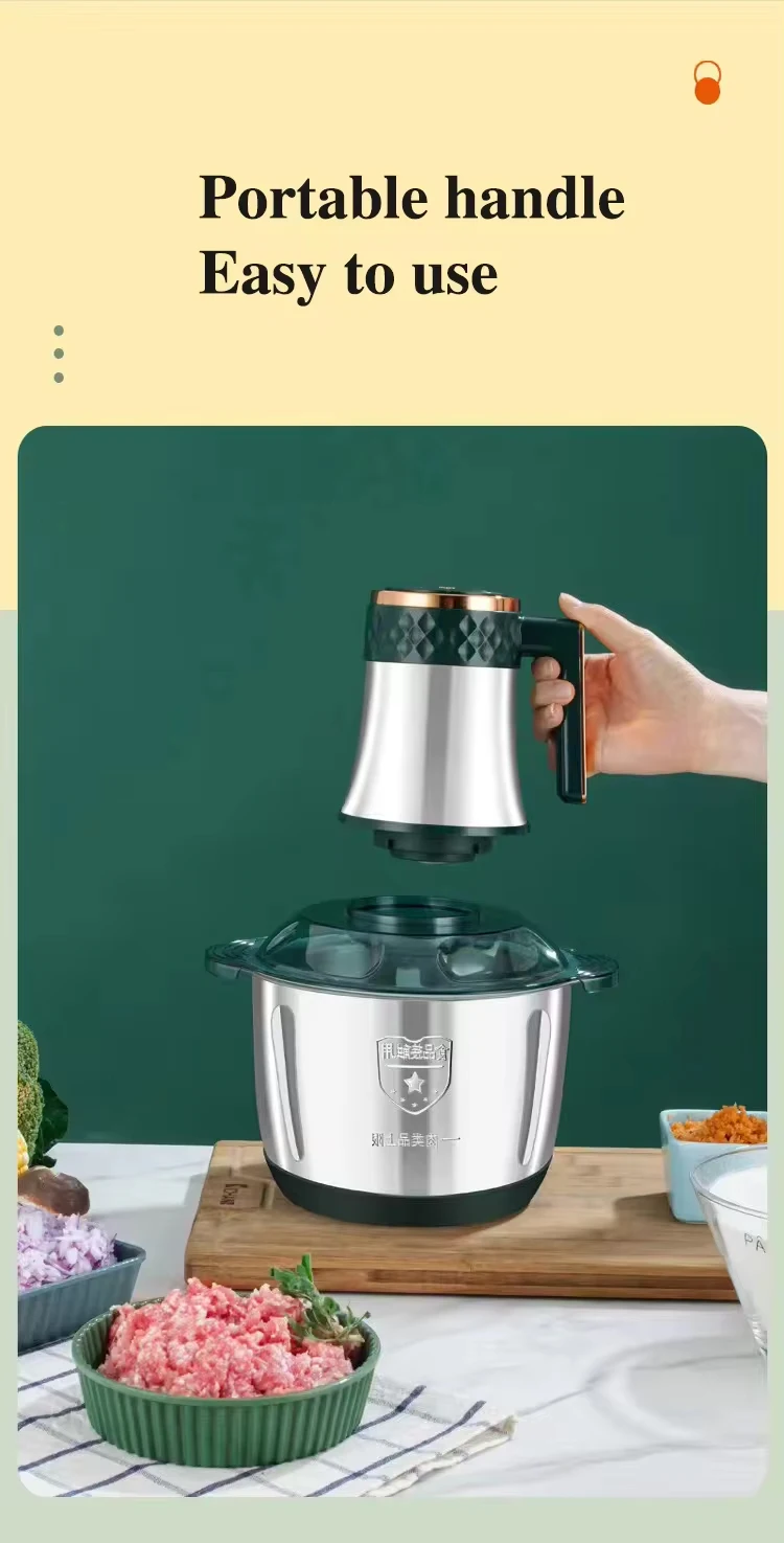 5-in-1 Multifunction Kitchen Electric Food Processor 5L 500W Mutton Coconut Meat Grinder Chopper Fruit Vetable Mixer Household