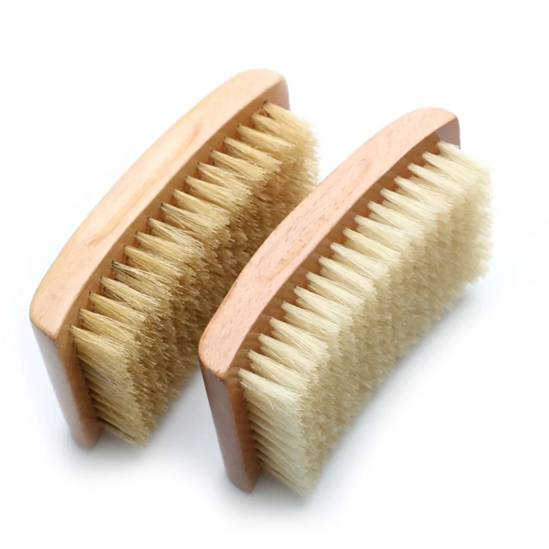 High quality 360 curve wave 100% beard baor bristle hair brush custom logo beard brush