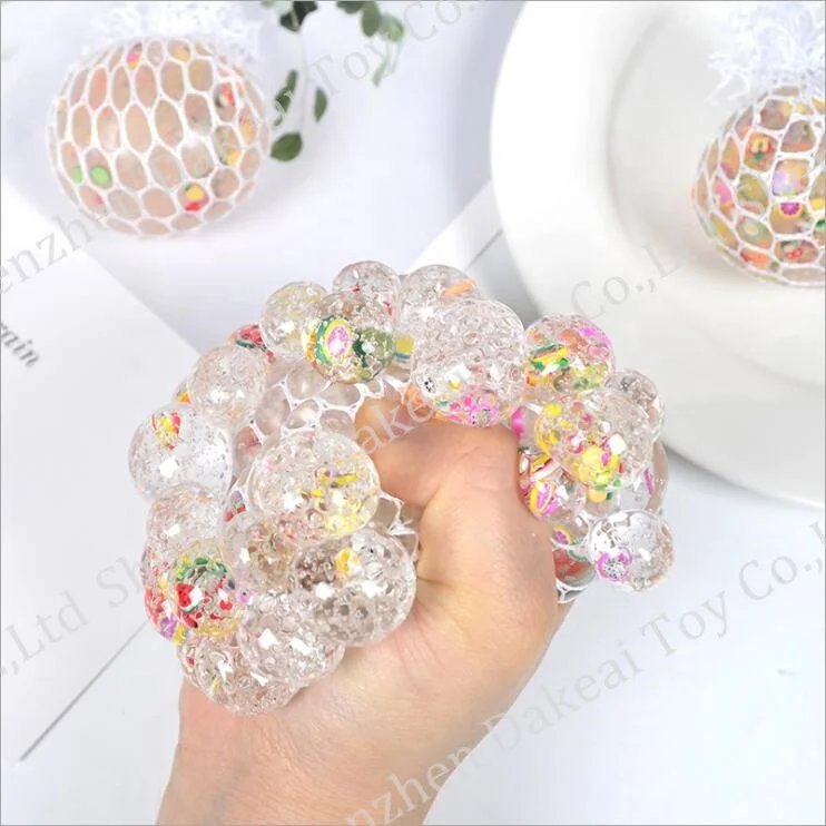 Colourful Star Mesh Ball Stress Glowing Exquisite Grape Toy Anxiety Relief Stress Ball Toy