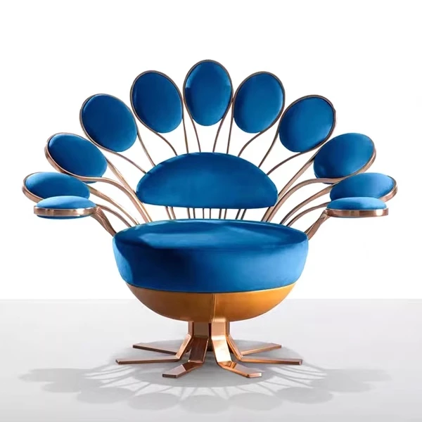Furnistyle Uncommon Italian European Modern Unique Peacock Design Sofa Single Chair Classic Room Furniture Single Sofa Chair