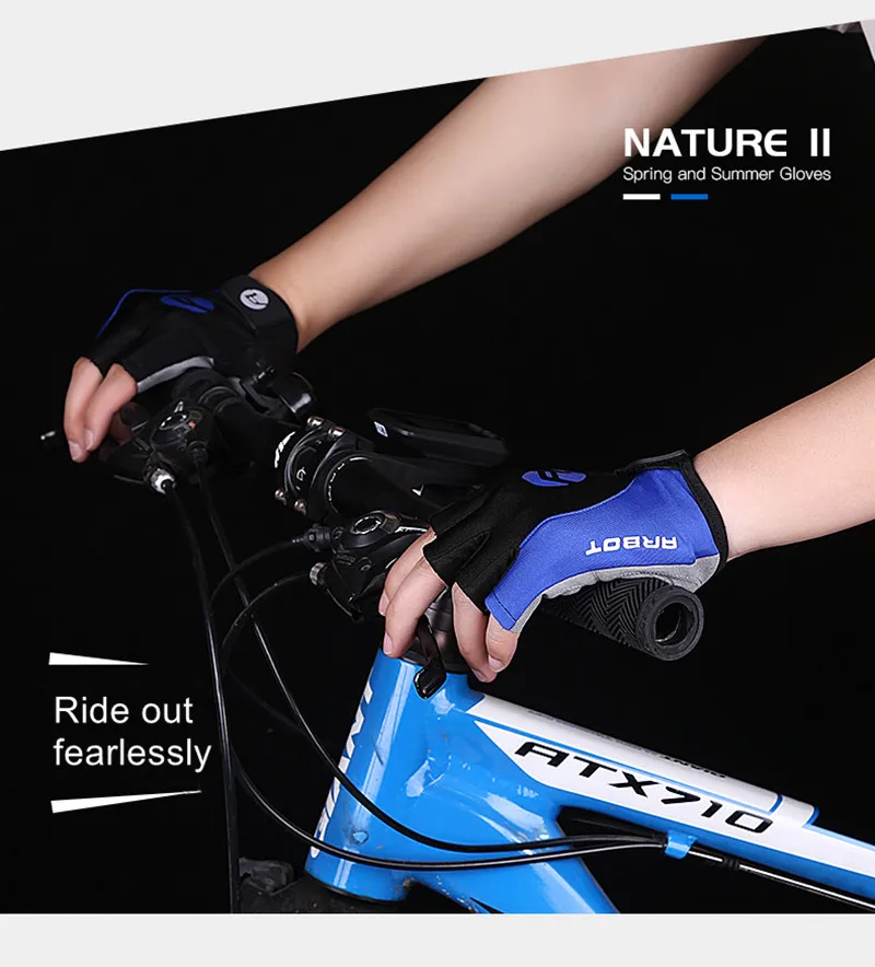 Summer outdoor half finger bike riding gloves sports fitness men women breathable non-slip short finger bicycle cycling gloves