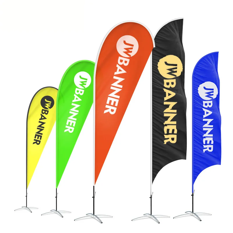 Wholesale Custom Flying Beach Flag Banner Promotional Advertising Wind Outdoor Feather Flags