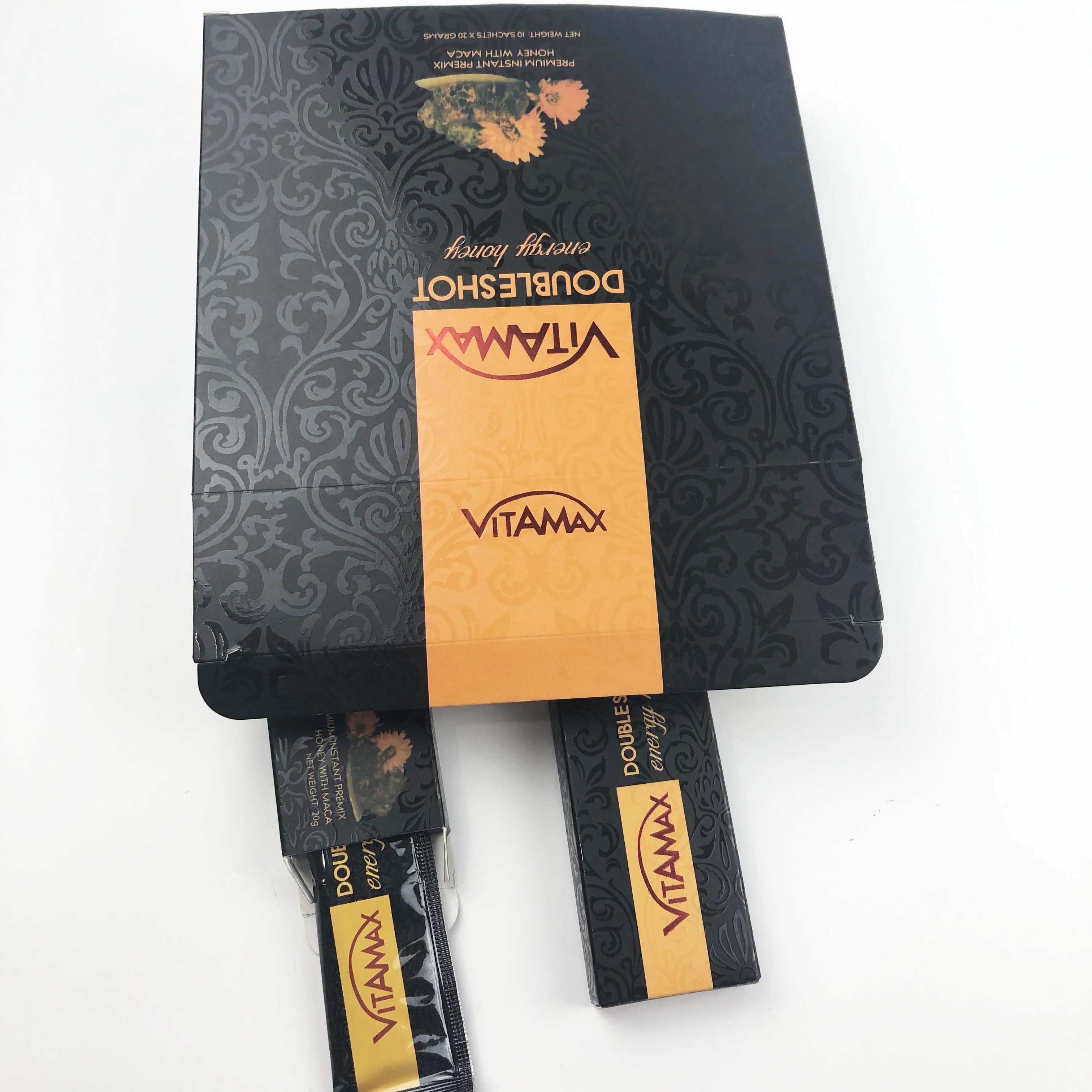 Honey Packaging Box With Sachet Custom Gold Printing Vital Vip Honey Packaging Sachets With Display Box Vitamax