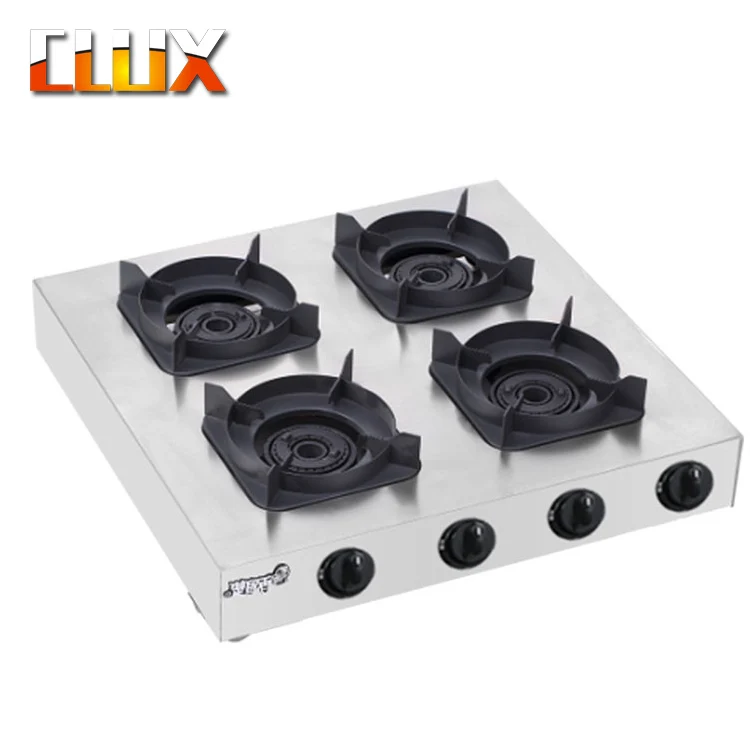 
stainless steel 4 burner square silver gas cooker burner gas cooking stoves 