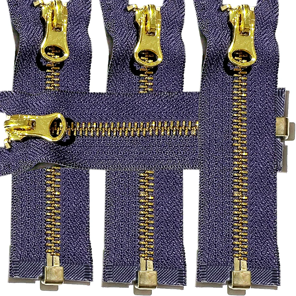 Молнии аксессуары на заказ молния открытый конец M5 # чай золотой цвет Y металлические латунные зубья металлическая молния для джинсов сумок курток