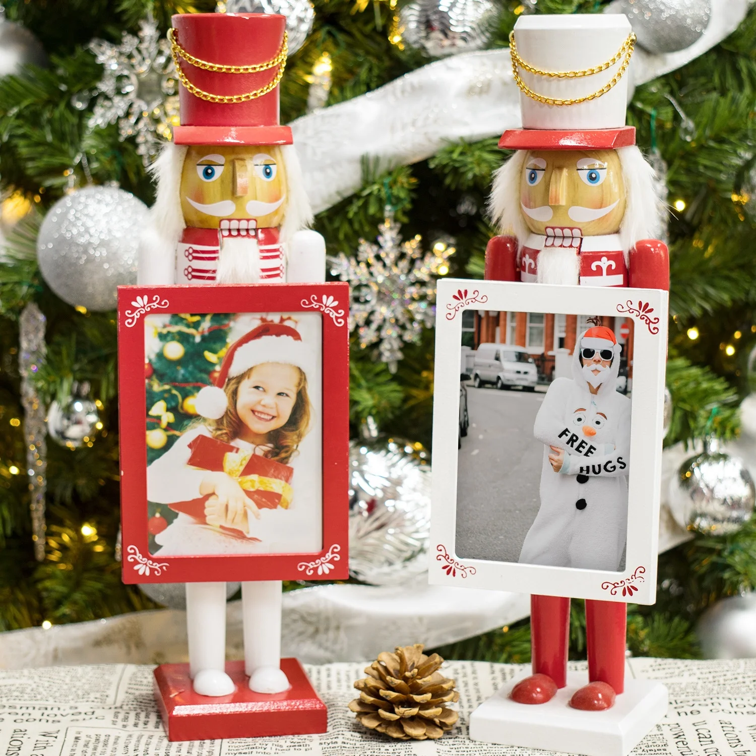 photo picture frame wood nutcracker pattern christmas decoration ornament nutcracker 30 cm 38cm