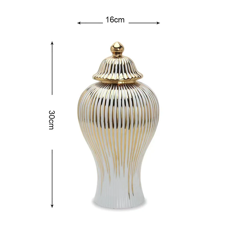 Elegant Ceramic Flower Vase With Electroplated - Decorative And Functional Flower Vase For Home Or Office