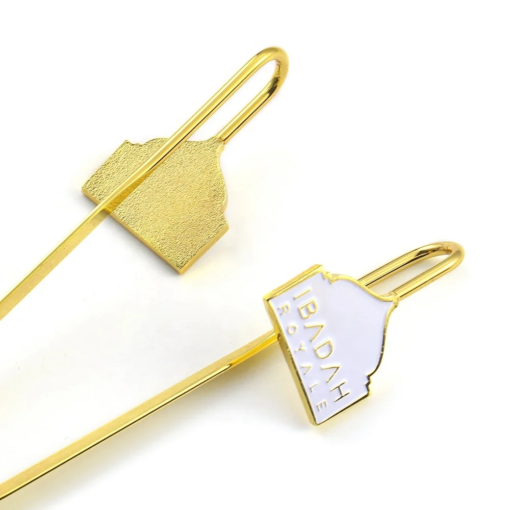 fashion metal small bookmark custoom gold plated enamel book mark hook