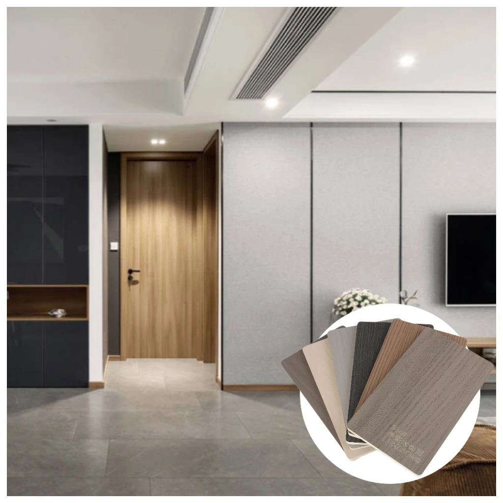 Dexin Bamboo Charcoal Wood Veneer Board Panel PVC Wall Bamboo Charcoal Wood Fiber Marble Wall Panel Board