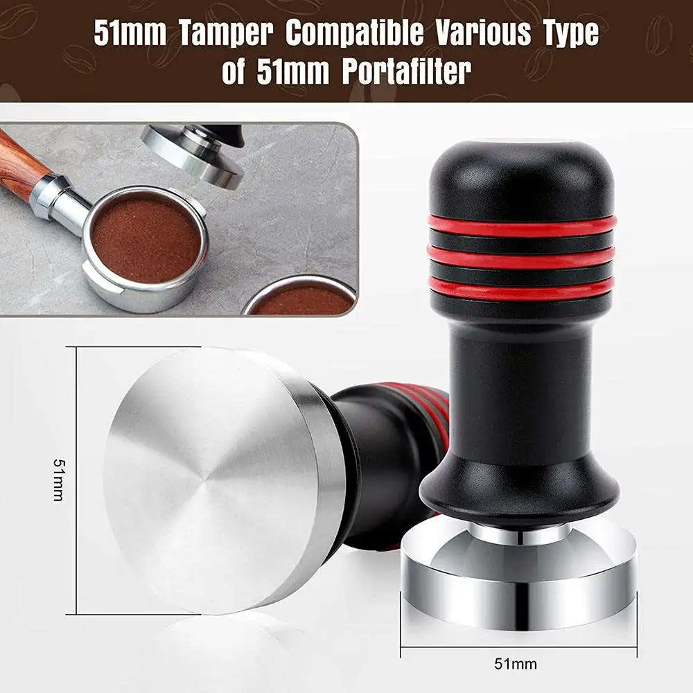 Custom Logo 51 53 58mm Espresso Tamper with Mat Calibrated Espresso Tamper Professional Espresso Hand Tamper
