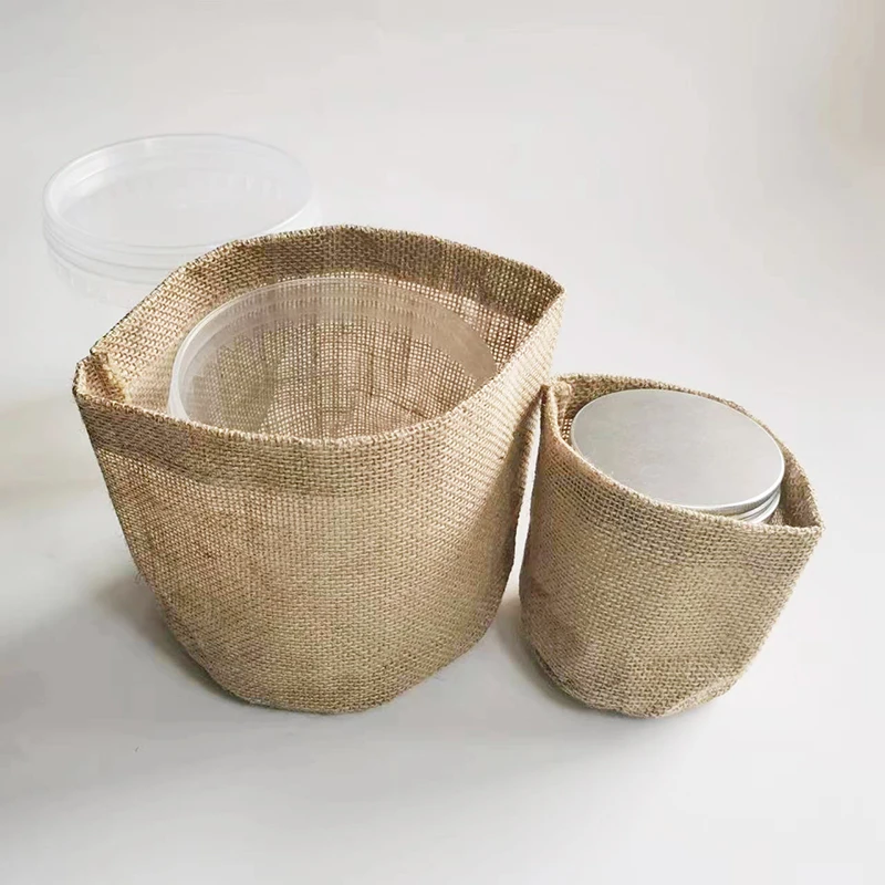 Wholesale Custom Design Hemp Jute Round Bottom Rice Bag Burlap Coffee Beans bag
