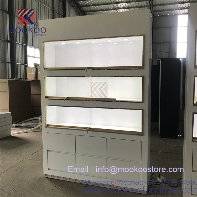 Guangzhou good quality ultra clear whole white cases glass jewelry showcases custom made pandora