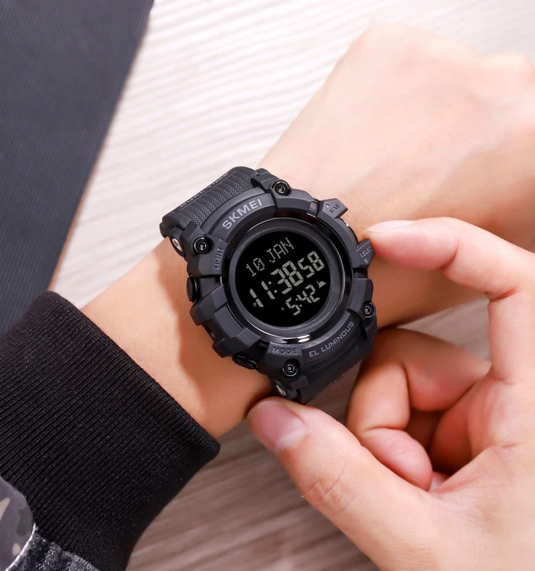 Muslim Azan Watch SKMEI 1680 Islamic Qibla Direction Azan Digital Watch New Function Sports Running 5ATM Waterproof Wristwatches