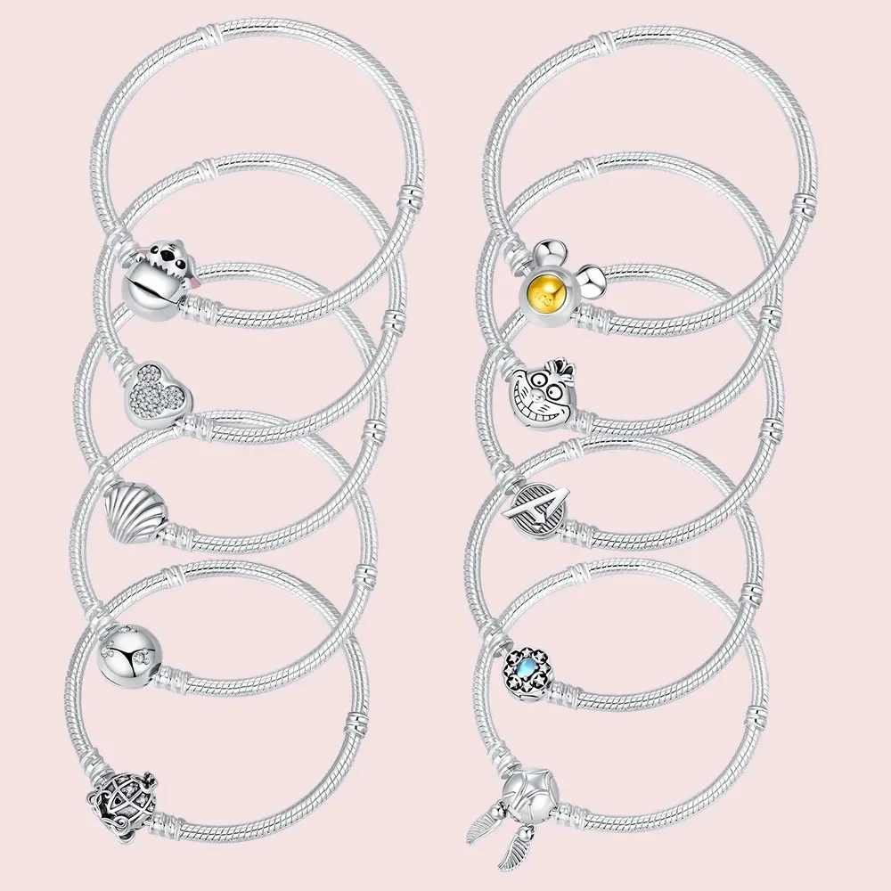 Заводская оптовая цена 100% 925 стерлингового серебра цепочка со змеиным косточком подходит для женщин браслет Pandora ювелирные украшения из бисера
