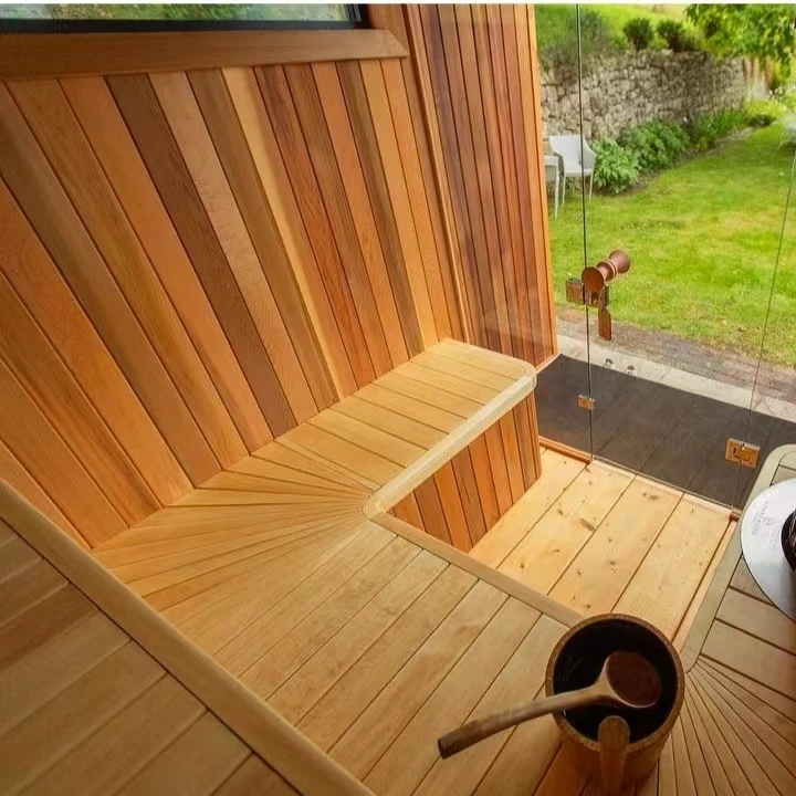 6 Person Sauna House Outdoor Sauna Steam Combo Rooms With Pointed Roof Outdoor Traditional Sauna
