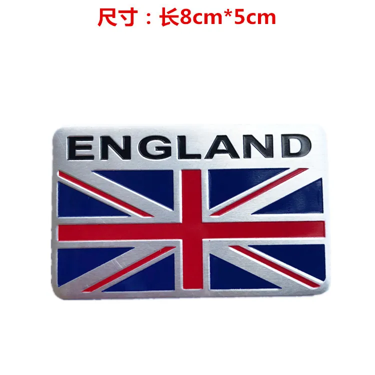 Many Nation flag metal car stickers on stick cheap price aluminum emblem small size custom logo For British flag