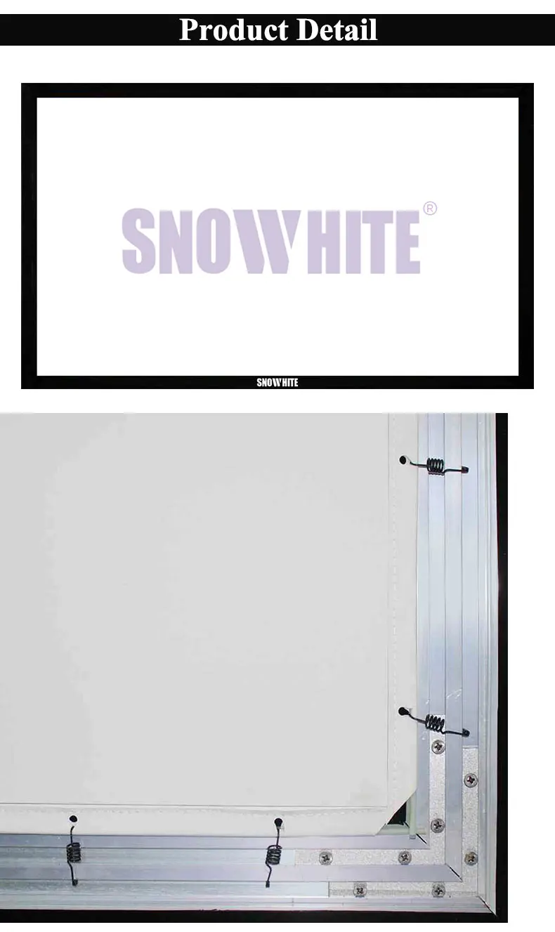 
SNOWHITE 16:9 120' Inch 3D HD Frame Projection Screen Flexible White BX-3V120KFH-CV 